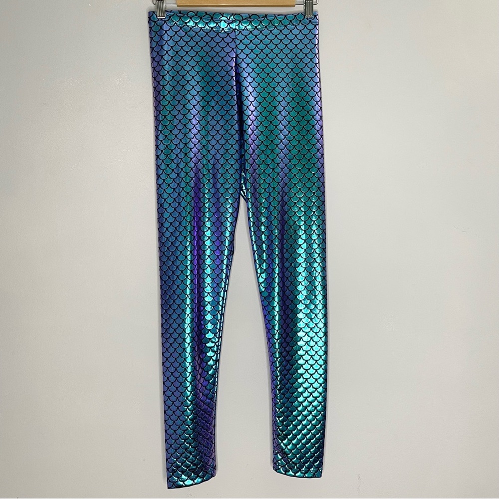 NIHOE Fish Scale Shiny Mermaid Leggings